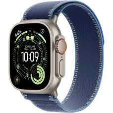 Apple Watch Ultra 3 GPS + Cellular, 49mm Natural Titanium Case with Blue/Bright Blue Trail Loop - S/M